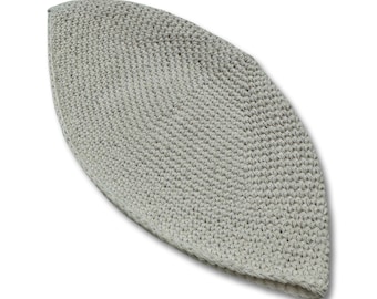 Breslev White/Black Kippah 100% cotton Jewish yarmulke