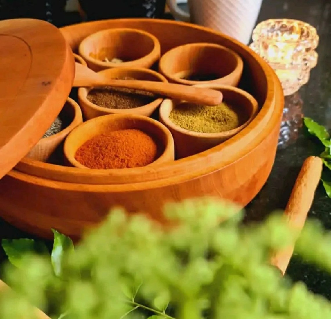 Spice Box Box With Individual Containers Srilanka Spices Etsy