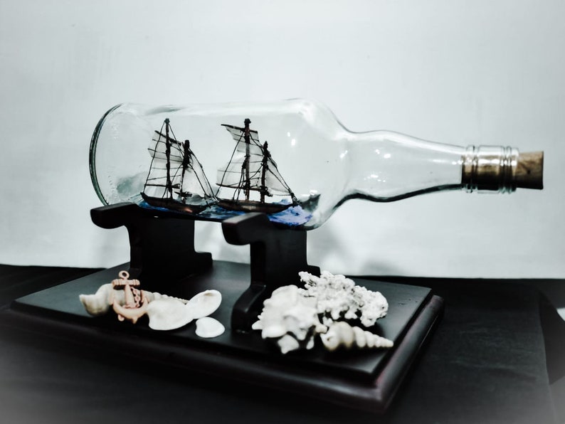 Ship in Bottle Handmade Wine Bottle Sailing ship ship Etsy