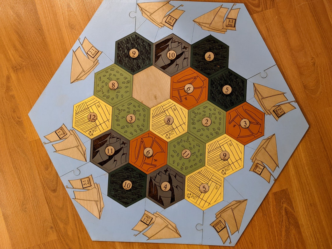 Catan Board Template lasercut plans Etsy