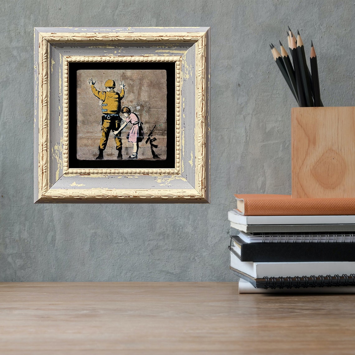 Wall Art in Frames on Stone Wall Art Decorative Frame Stone Etsy