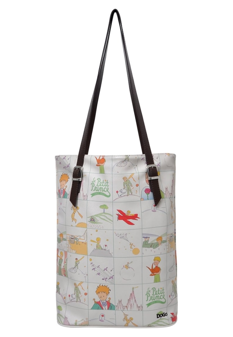 DOGO Life in Squares Le Petit Prince Vegan Leather Shoulder Bag Printed Leather