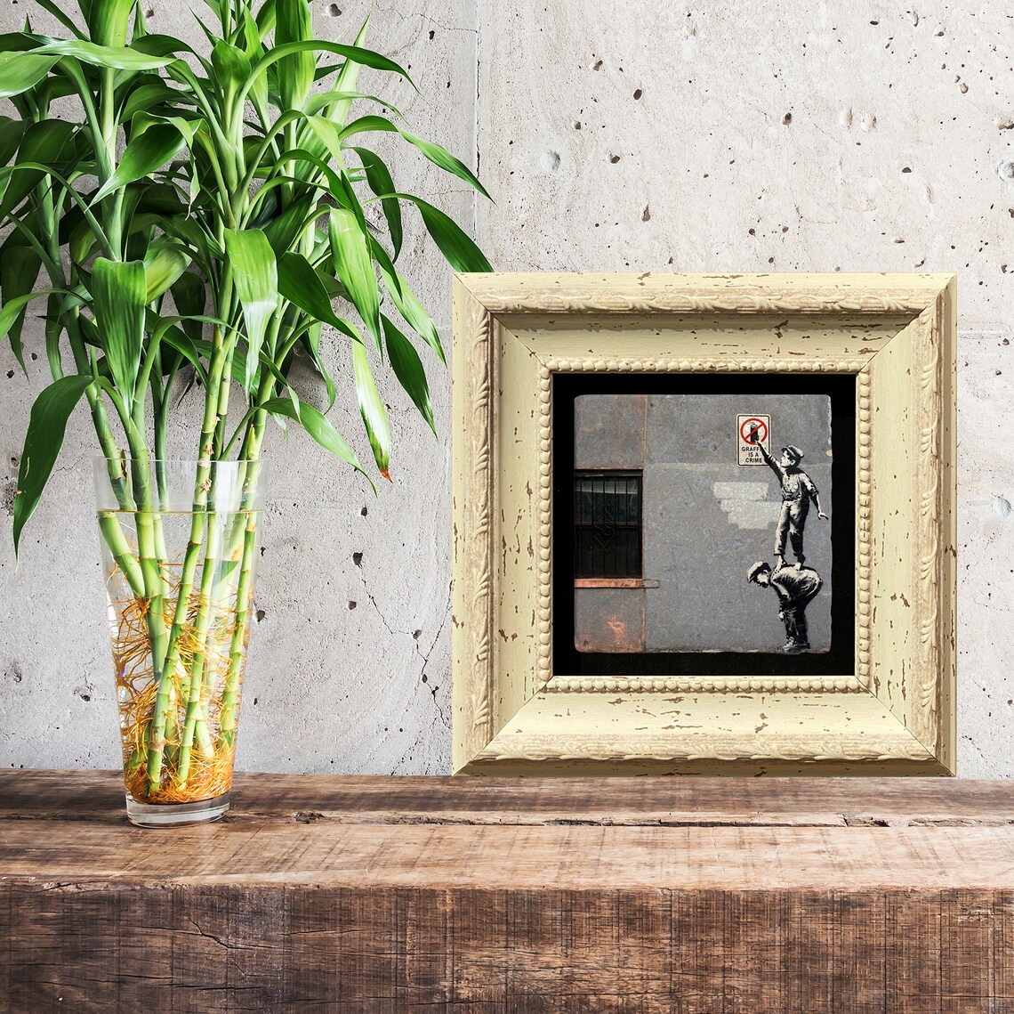 Wall Art in Frames on Stone Wall Art Decorative Frame Stone Etsy