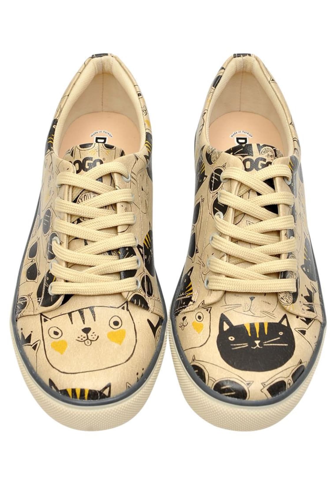 Dogo Monochrome Cats Women's Sneakers Etsy