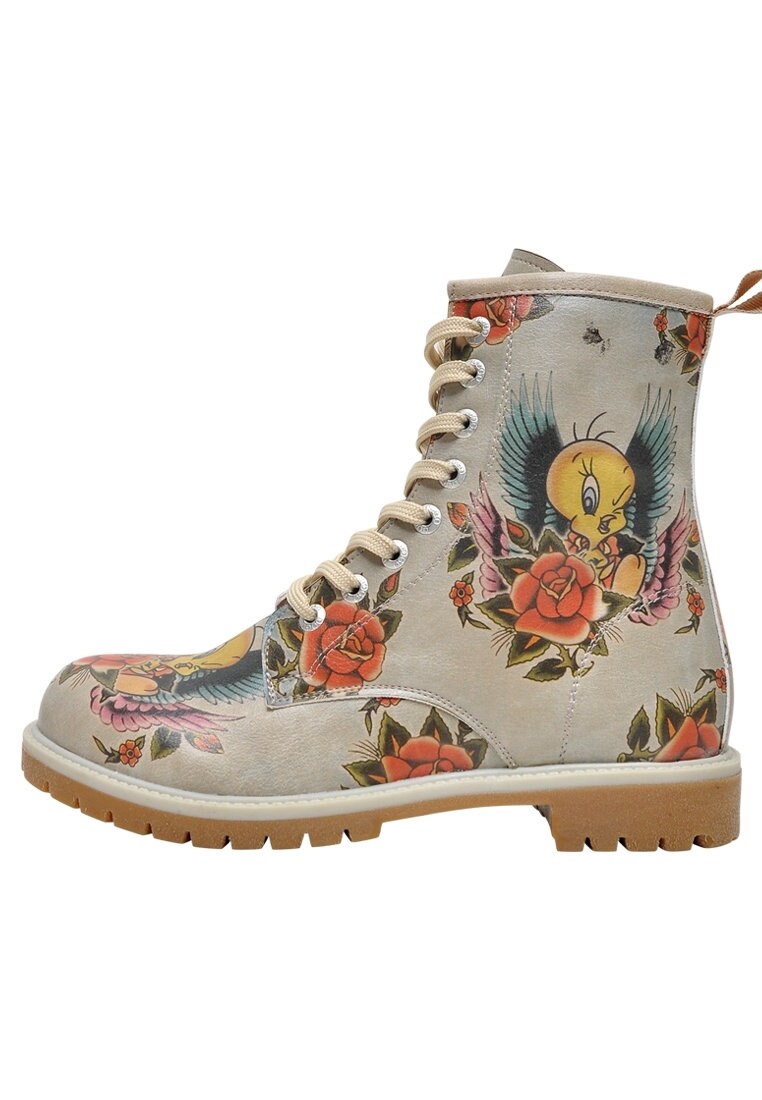 DOGO Women Tweety With Roses Long Boots Handmade Vegan Etsy
