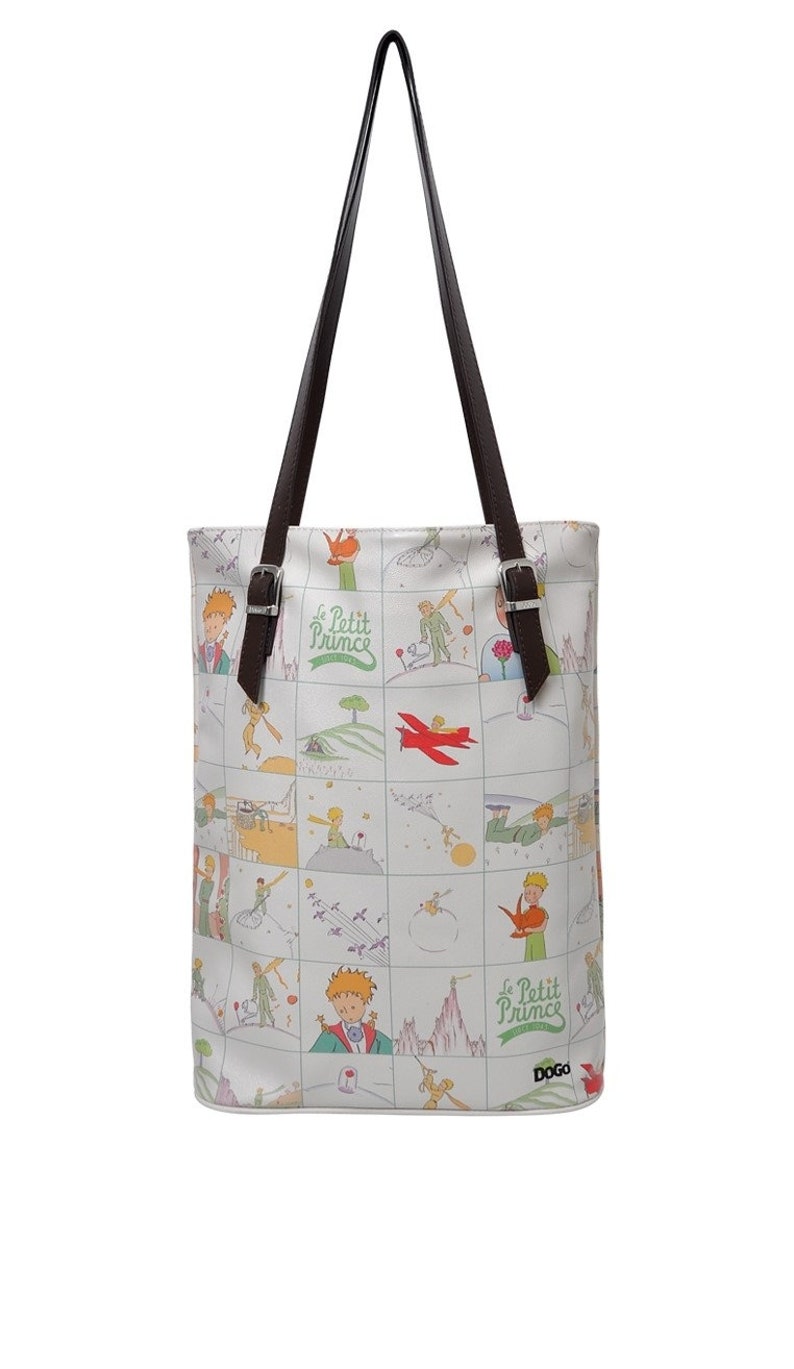 DOGO Life in Squares Le Petit Prince Vegan Leather Shoulder Bag Printed Leather