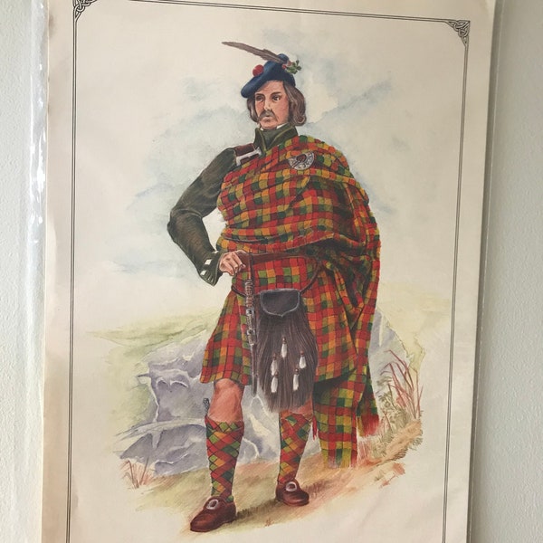 Clan écossais, Scotland Print, Papier de poids d’affiche (Macduff, Buchanan, Cameron), art mural, vintage inconnu/origine de l’impression