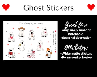 Colorful everyday ghost stickers for any size planner and notebook!