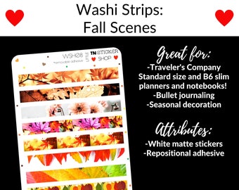 Fall washi stickers for Standard TN and b6 Slim-size planners and notebooks!