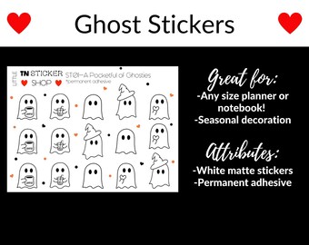 Mini ghost stickers for any size planner and notebook!
