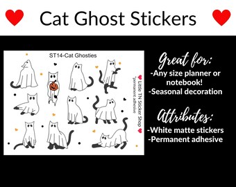 Cat ghost stickers for any size planner and notebook!