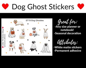 Dog ghost stickers for any size planner and notebook!