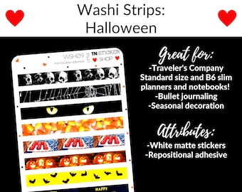 Halloween washi stickers for Standard TN and b6 Slim-size planners and notebooks!