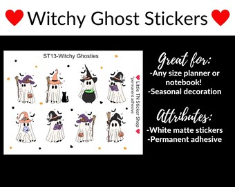 Witchy ghost stickers for any size planner and notebook!