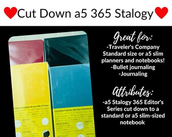 Cut down a5 Stalogy 365, standard stalogy, a5 slim, Cahier/Wide, Personal, or Weeks notebook!