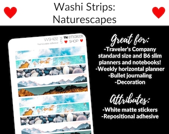 Nature washi stickers for Standard TN and b6 Slim-size planners and notebooks!