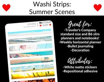 Summer washi stickers for Standard TN and b6 Slim-size planners and notebooks!