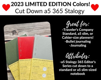 Cut down a5 Stalogy 365, standard stalogy, a5 slim, Cahier/Wide, Personal, or Weeks notebook! 2023 stalogy