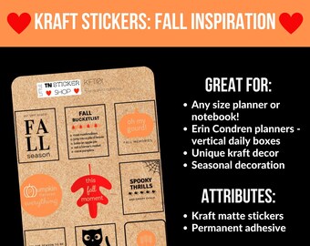 Fall kraft stickers for any size planner and notebook!