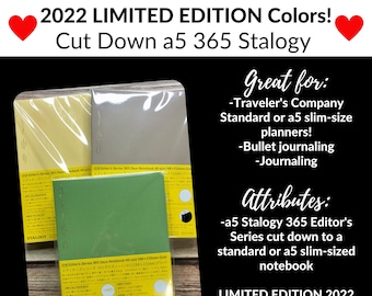 Cut down a5 Stalogy 365, standard stalogy, a5 slim, Cahier/Wide, Personal, or Weeks notebook! 2022 stalogy