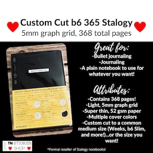Custom Cut B6 Stalogy 365 Notebook: B6 Slim, Weeks, Personal and More Sizes