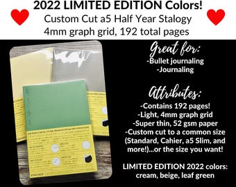 Custom Cut A5 Stalogy Half Year Notebook: Standard, Weeks, Cahier and More Sizes