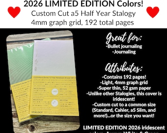 Custom Cut A5 Stalogy Half Year Notebook: Standard, Weeks, Cahier and More Sizes