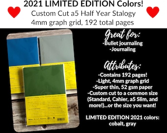 Custom Cut A5 Stalogy Half Year Notebook: Standard, Weeks, Cahier and More Sizes