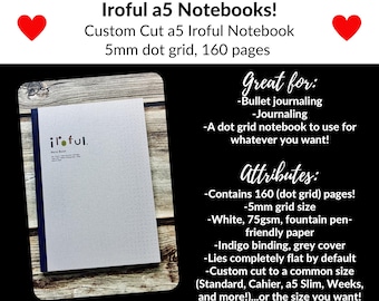Cut down Iroful notebook to Standard, a5 slim, or Cahier/Wide size!