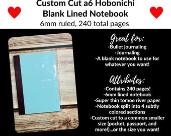 Cut down Hobonichi a6 lined notebook to pocket or passport-sized notebook!