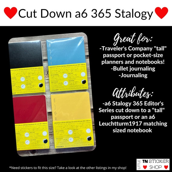 Cut Down A6 Stalogy 365 to A6, Tall Pocket, Passport, Pocket, or