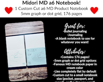Custom Cut Midori MD a6 notebook to Pocket, Passport, and more!