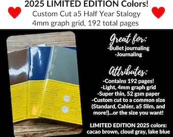 Custom Cut A5 Stalogy Half Year Notebook: Standard, Weeks, Cahier and More Sizes