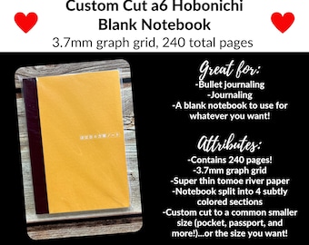 Cut down Hobonichi a6 gridded notebook to pocket or passport-sized notebook!