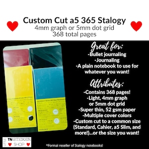 Custom Cut A5 Stalogy 365 Notebook: Standard, Weeks, Cahier and More Sizes