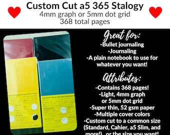 Custom Cut A5 Stalogy 365 Notebook: Standard, Weeks, Cahier and More Sizes