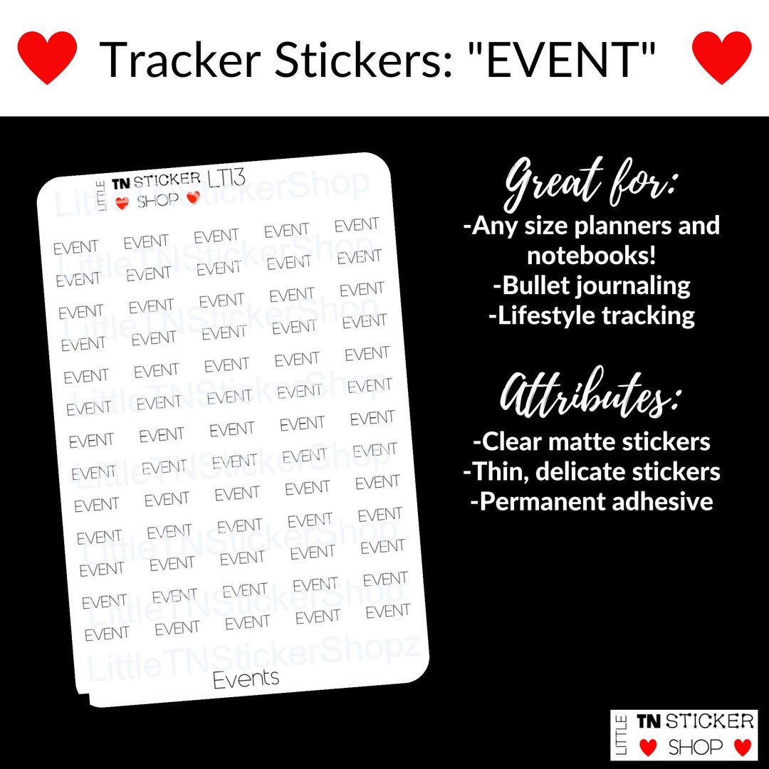 Clear Mini Event Tracker Stickers for Any Size Planner and Notebook! - Etsy