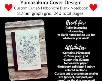 Cut down Hobonichi a6 Yamazakura gridded notebook to pocket or passport-sized notebook!