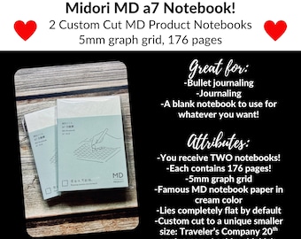 TWO Custom Cut Midori MD a7 notebooks to Travelers Company 20th Anniversary card size, Lochby sidekick, and more!