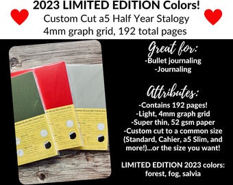 Custom Cut A5 Stalogy Half Year Notebook: Standard, Weeks, Cahier and More Sizes