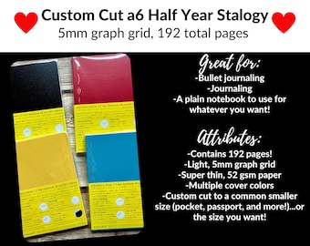 Cut Down A6 Half Year Stalogy Notebook: Pocket, Passport, Leuchtturm1917 Sizes