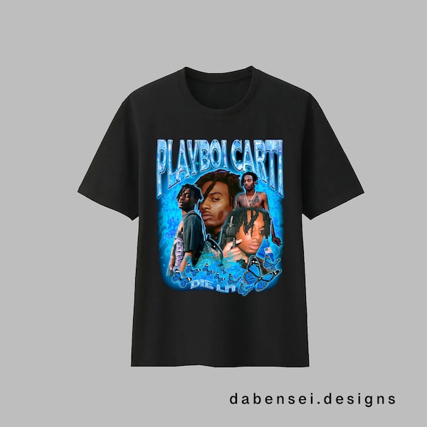 Playboi Carti t-shirt, Vintage  Retro 90er 80er Jahre Tee, Hip Hop, Rap Schwarz, Streetwear