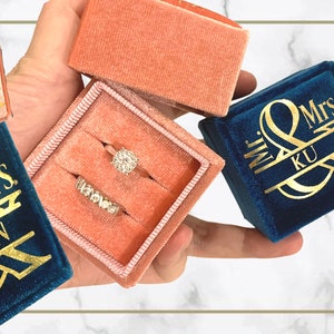 Personalisierte Samt Ring Box | Benutzerdefinierte Ehering Box | Hochzeitstag| Personalisierte Geschenke | Verlobung| Vorschlag| Hochzeit|