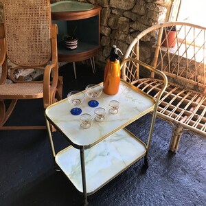 Onyx-Effekt zwei gestufte Mitte Jahrhundert Bar Cart Getränke | Etsy