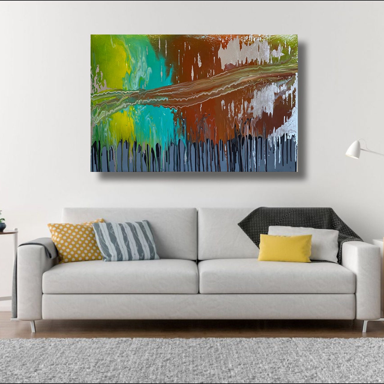 A BIG WALL PAINTING ,abstraction,abstract Painting,multicoloured