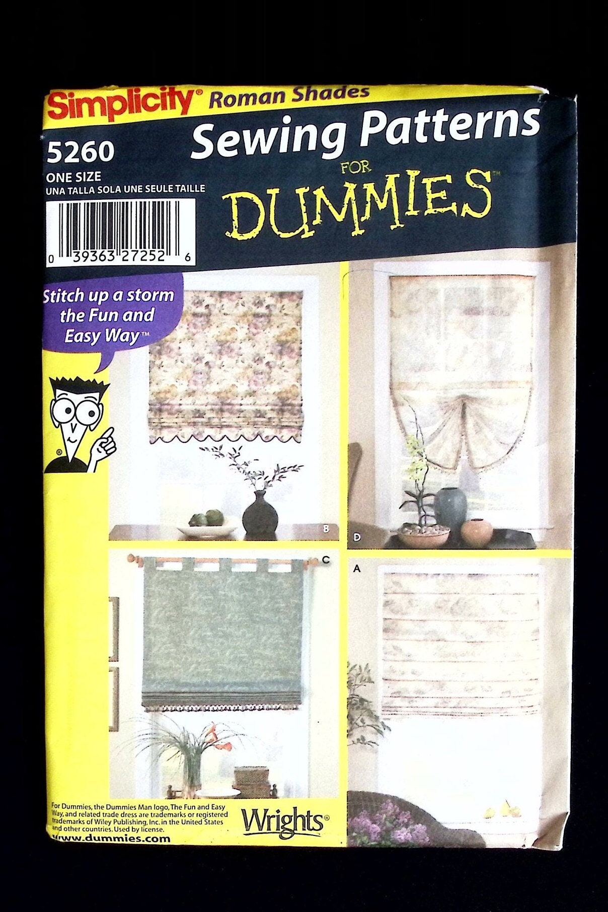 Simplicity Sewing Patterns for Dummies 4497 Window Treatments 