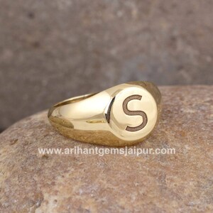 Anillos de joyería hechos a mano, anillo minimalista, anillo ajustable con letra inicial, anillo con letra personalizada
