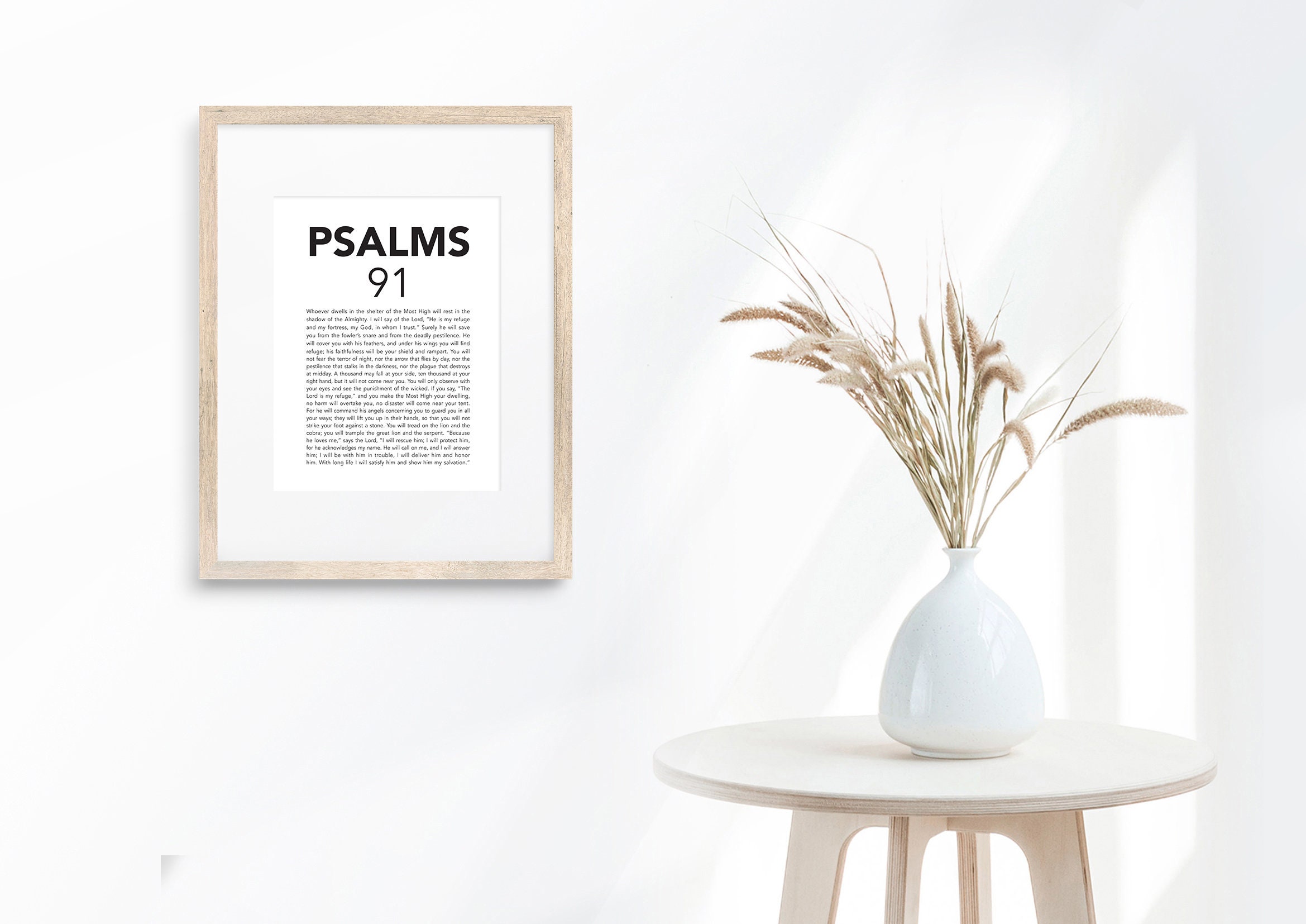 Bible Verse Wall Art Psalms 91 Christian Printable Wall Art Etsy