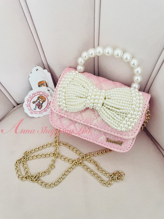 JUNOAI Little Girls Crossbody Purses for Kids - Toddler Mini Cute Princess  Handbags Shoulder Bag (Bowknot Rose pink&White)