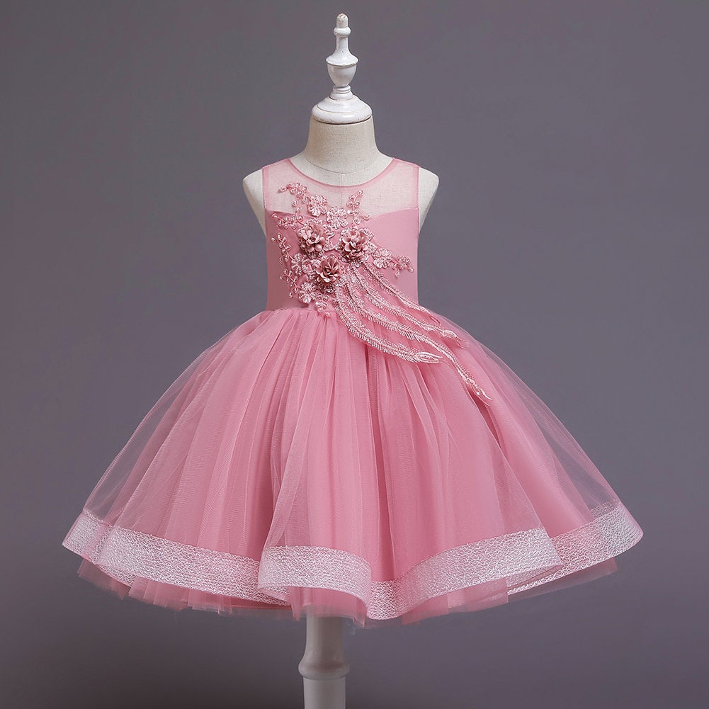 Lace Applique Sleeveless Flower Girl Dress Princess Gown TUTU Etsy
